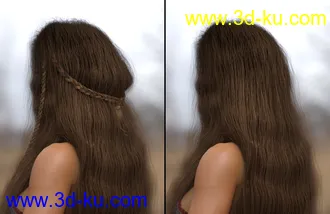 3D打印模型Deer Lady Hair for Genesis 3 and 8 Female(s)的图片