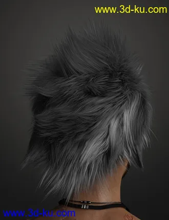 3D打印模型Denki Hair for Genesis 3 and 8的图片