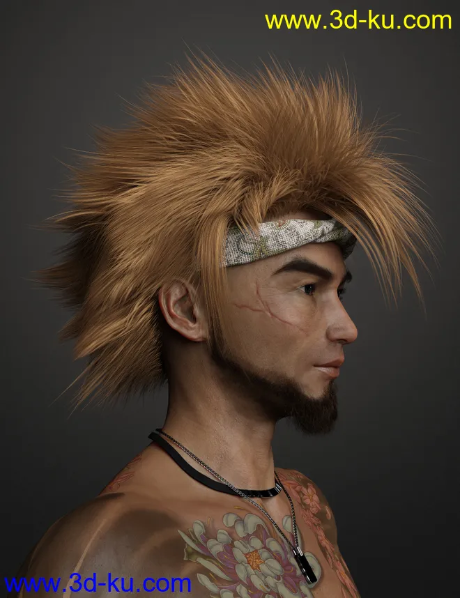 Denki Hair for Genesis 3 and 8模型的图片4