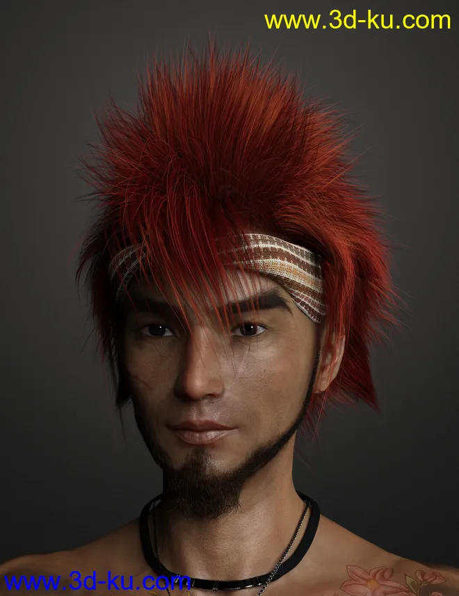 Denki Hair for Genesis 3 and 8模型的图片5