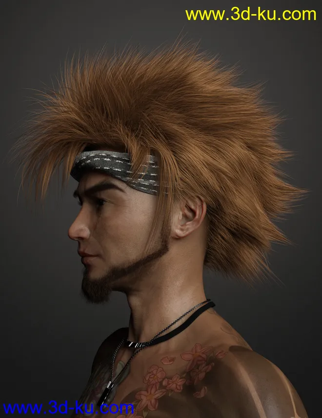 Denki Hair for Genesis 3 and 8模型的图片6