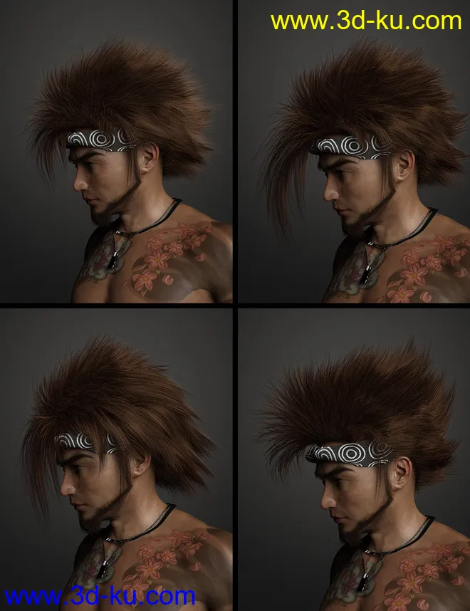 Denki Hair for Genesis 3 and 8模型的图片11