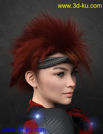 3D打印模型Denki Hair for Genesis 3 and 8的图片