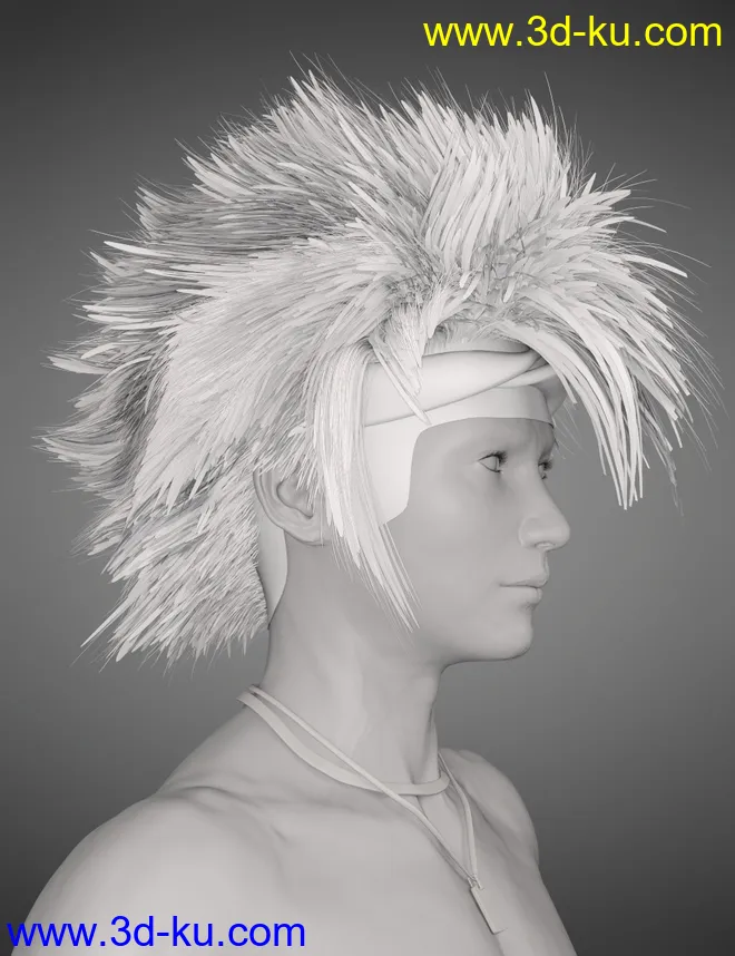 Denki Hair for Genesis 3 and 8模型的图片16