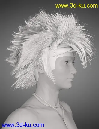 3D打印模型Denki Hair for Genesis 3 and 8的图片