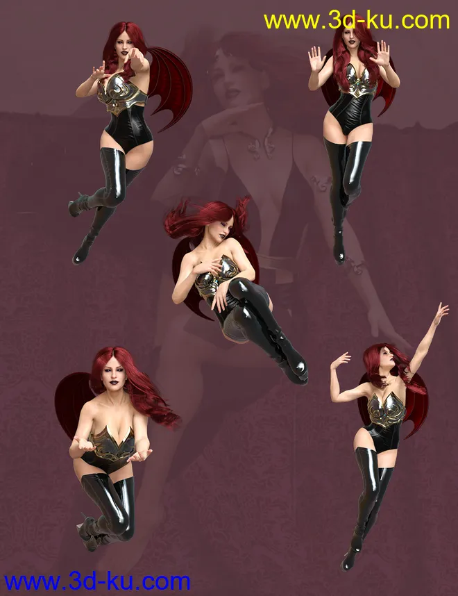 Devilish Poses For Genesis 8 Female模型的图片3