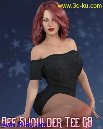 3D打印模型dforce - Off Shoulder Tee - Genesis 8的图片