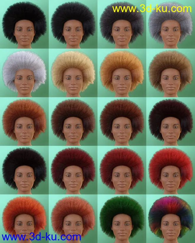 dForce African Hair for Genesis 8 Female模型的图片7