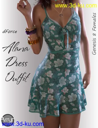 3D打印模型dForce Alana Candy Dress for Genesis 8 Female(s)的图片