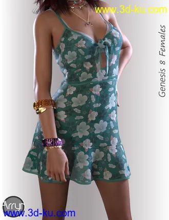 3D打印模型dForce Alana Candy Dress for Genesis 8 Female(s)的图片