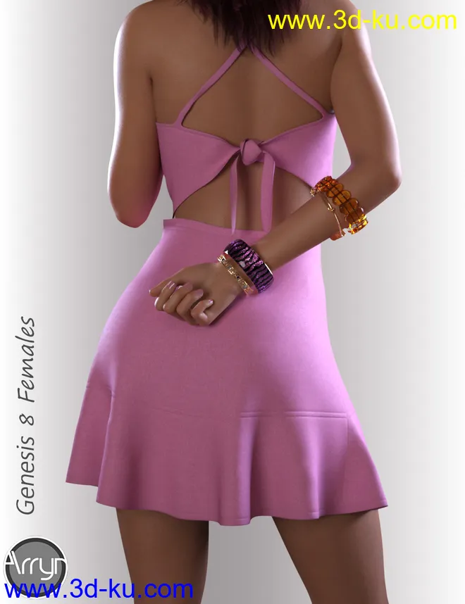 dForce Alana Candy Dress for Genesis 8 Female(s)模型的图片7