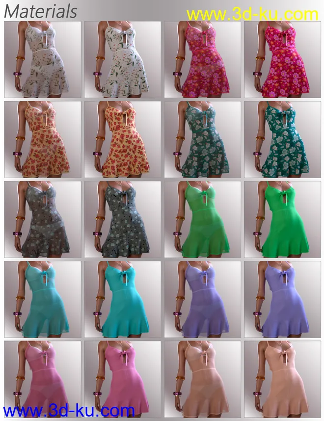 dForce Alana Candy Dress for Genesis 8 Female(s)模型的图片8