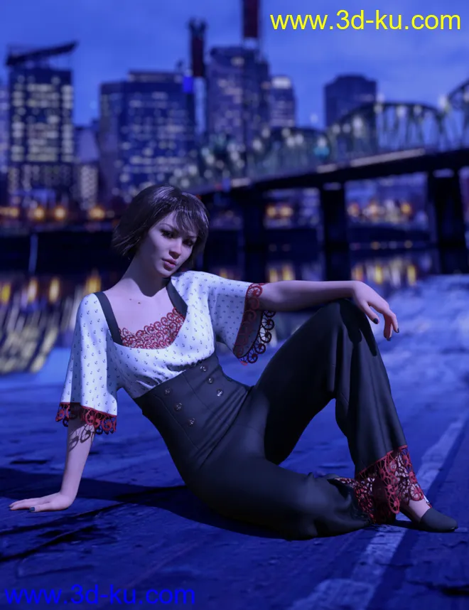 dForce Anchors Aweigh Outfit for Genesis 8 Female(s)模型的图片3