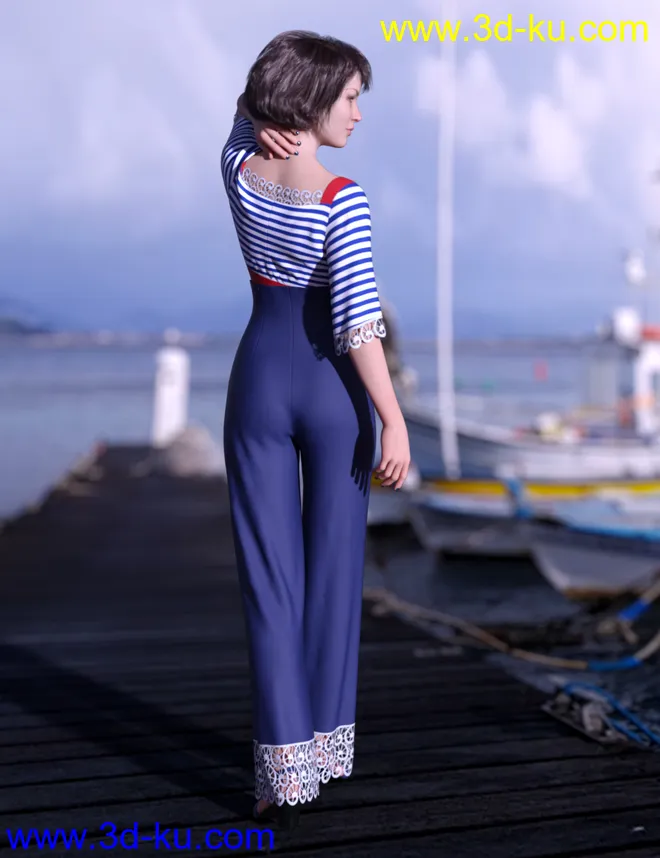 dForce Anchors Aweigh Outfit for Genesis 8 Female(s)模型的图片4
