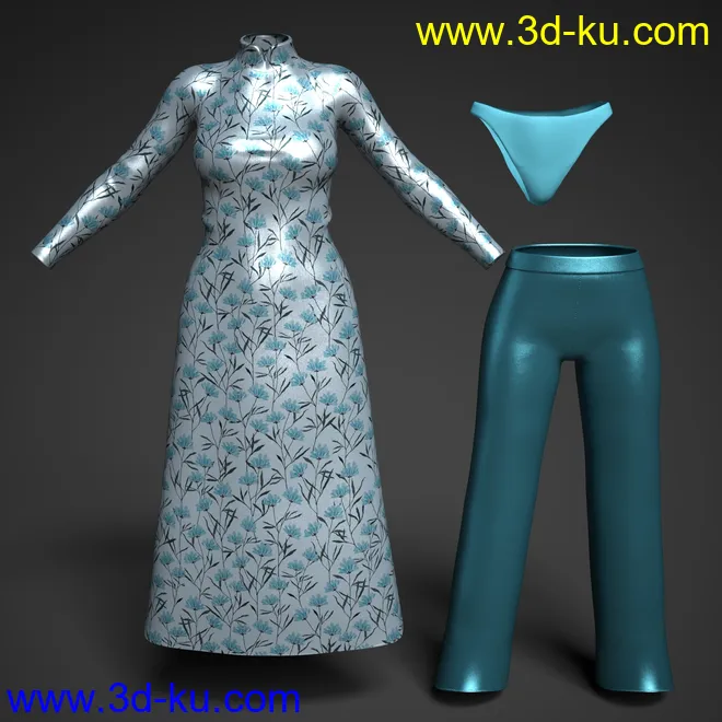 dForce AO Dai Eastern Silk Add On Textures模型的图片8