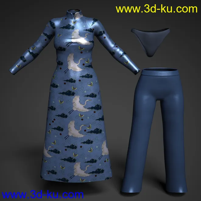 dForce AO Dai Eastern Silk Add On Textures模型的图片9