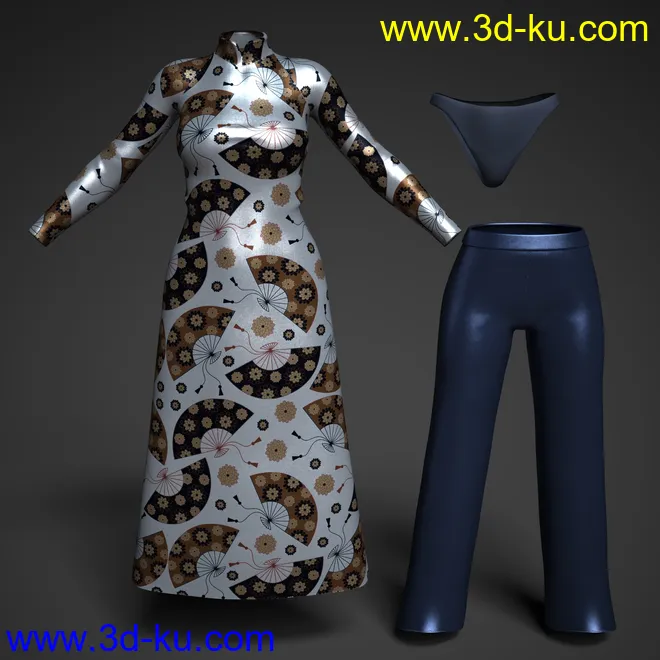 dForce AO Dai Eastern Silk Add On Textures模型的图片12