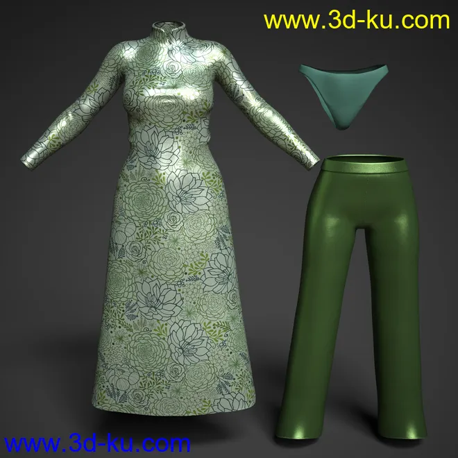 dForce AO Dai Eastern Silk Add On Textures模型的图片13