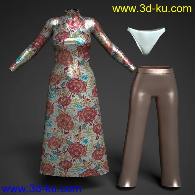 dForce AO Dai Eastern Silk Add On Textures模型的图片14