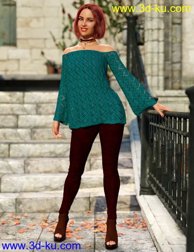 dForce Autumn Bloom Outfit for Genesis 8 Female(s)模型的图片1