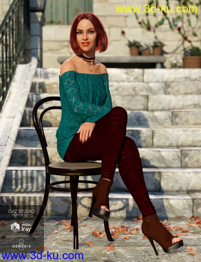 dForce Autumn Bloom Outfit for Genesis 8 Female(s)模型的图片2
