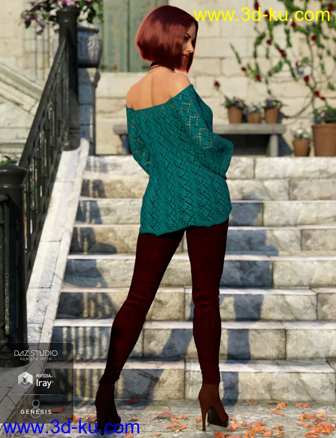 dForce Autumn Bloom Outfit for Genesis 8 Female(s)模型的图片3