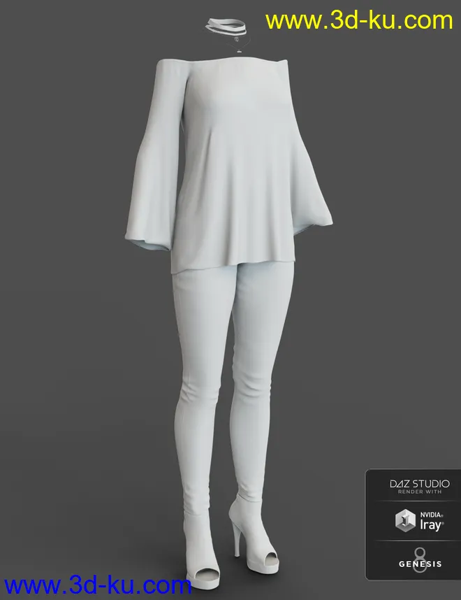dForce Autumn Bloom Outfit for Genesis 8 Female(s)模型的图片5
