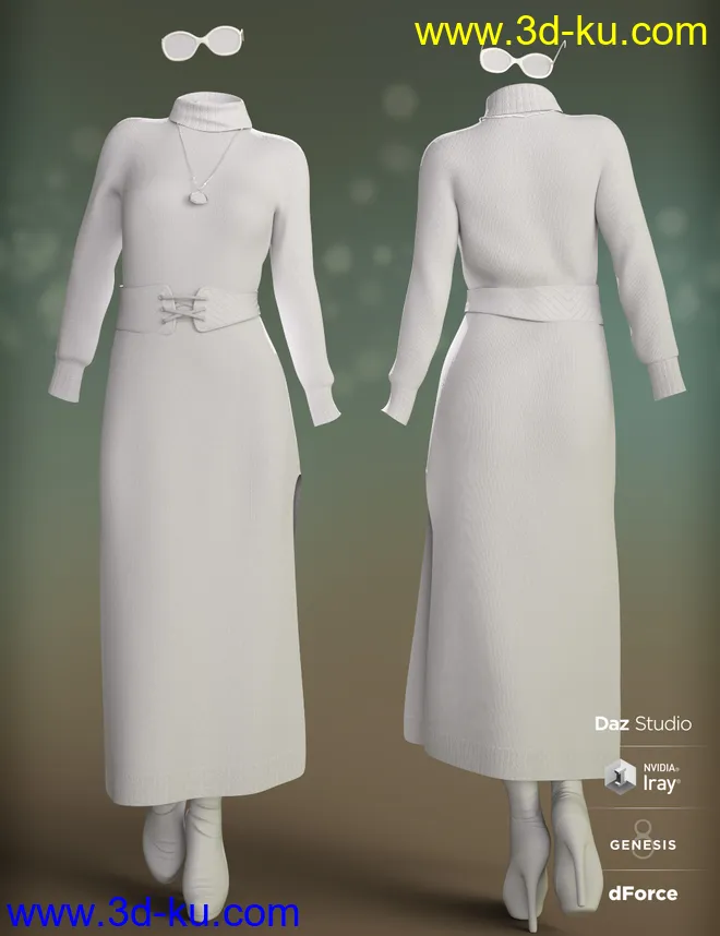 dForce Autumn Breeze Outfit for Genesis 8 Female(s)模型的图片4