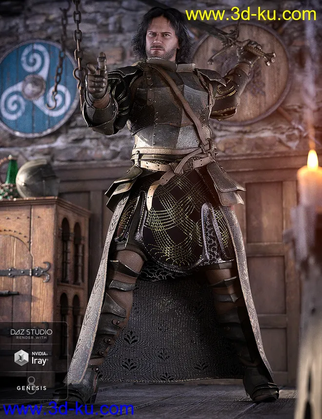 dForce Bellowtalons Knight Outfit Textures模型的图片2