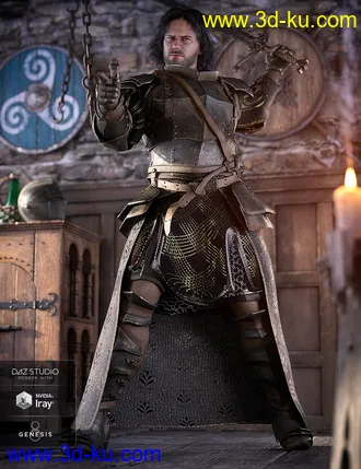3D打印模型dForce Bellowtalons Knight Outfit Textures的图片