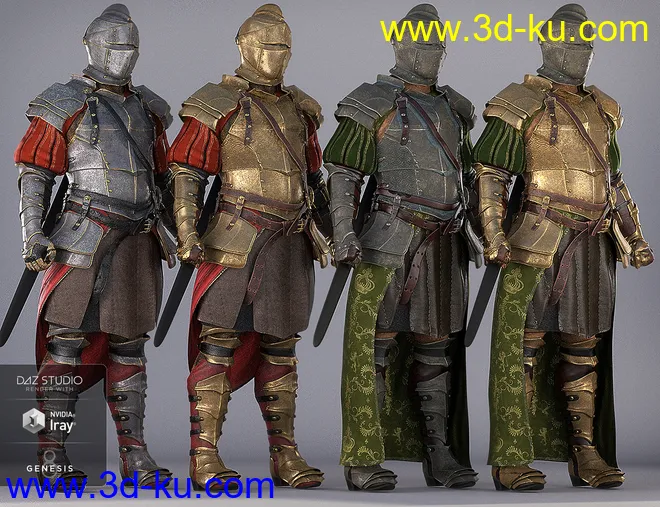 dForce Bellowtalons Knight Outfit Textures模型的图片7