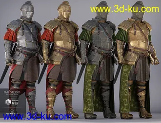 3D打印模型dForce Bellowtalons Knight Outfit Textures的图片