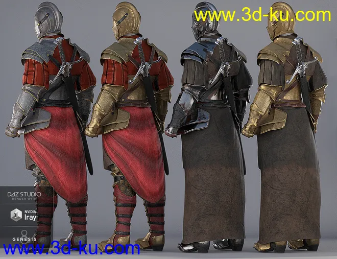 dForce Bellowtalons Knight Outfit Textures模型的图片9