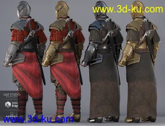 3D打印模型dForce Bellowtalons Knight Outfit Textures的图片