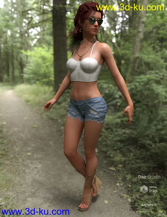 dforce Boho Style Outfit for Genesis 8 Female模型的图片5