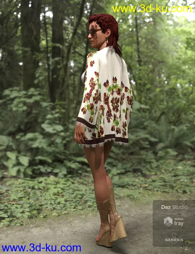 dforce Boho Style Outfit for Genesis 8 Female模型的图片6