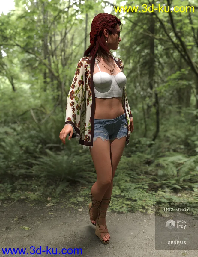 dforce Boho Style Outfit for Genesis 8 Female模型的图片8