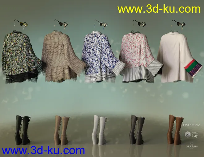 dforce Boho Style Outfit Textures模型的图片3