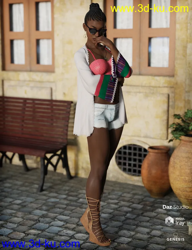 dforce Boho Style Outfit Textures模型的图片7