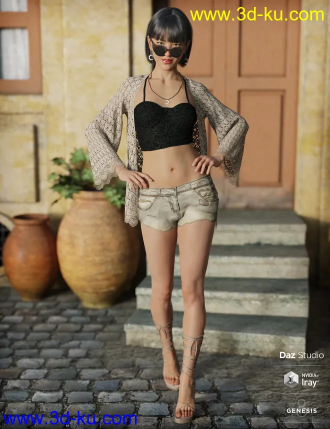 dforce Boho Style Outfit Textures模型的图片8