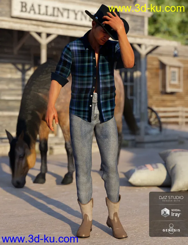 dForce Caballero Outfit Textures模型的图片2