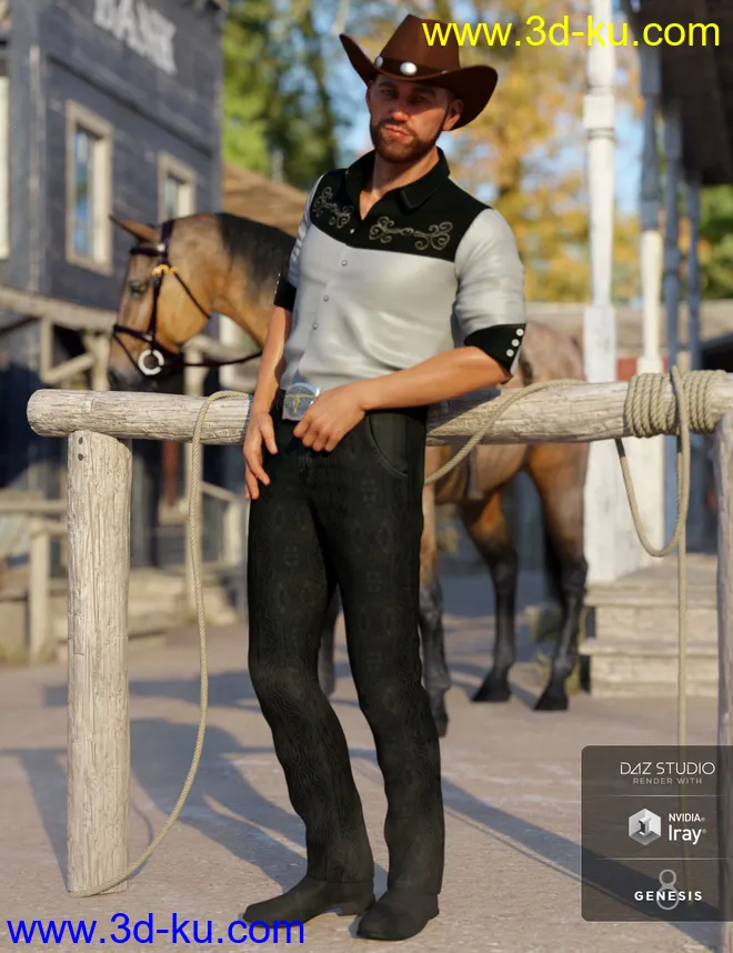 dForce Caballero Outfit Textures模型的图片3