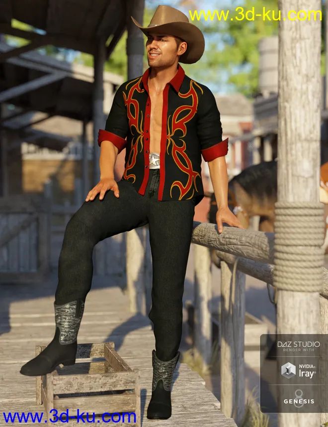 dForce Caballero Outfit Textures模型的图片4