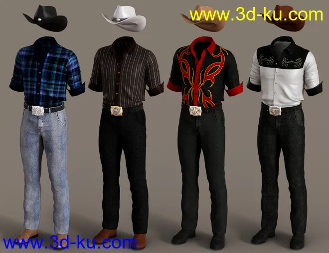 dForce Caballero Outfit Textures模型的图片6