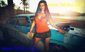 3D打印模型dForce Car Girl Outfits for Genesis 8 Female(s)的图片