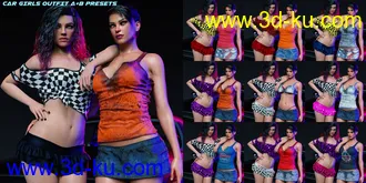3D打印模型dForce Car Girl Outfits Textures的图片