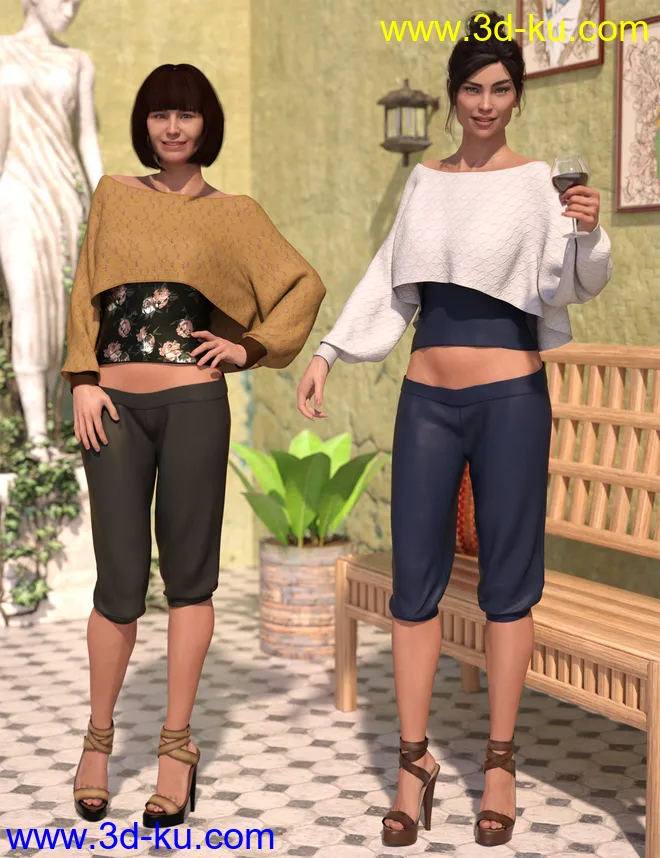 dForce Casual Chic Outfit Textures模型的图片1