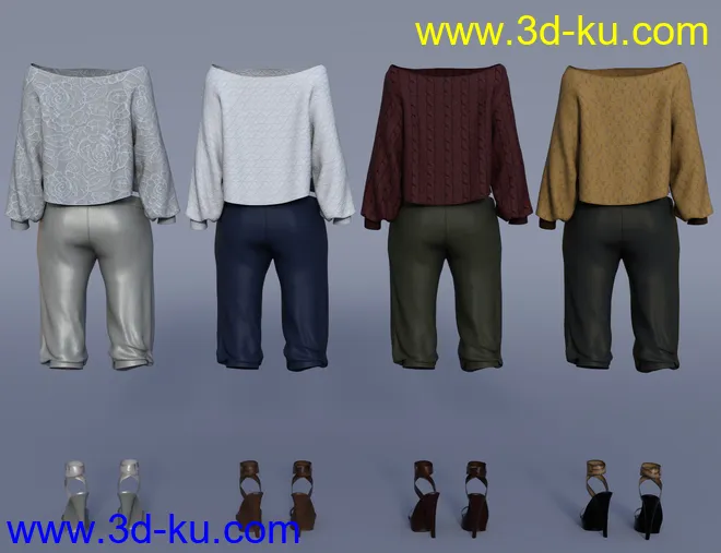 dForce Casual Chic Outfit Textures模型的图片2
