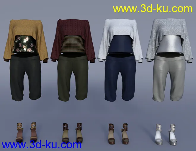 dForce Casual Chic Outfit Textures模型的图片3