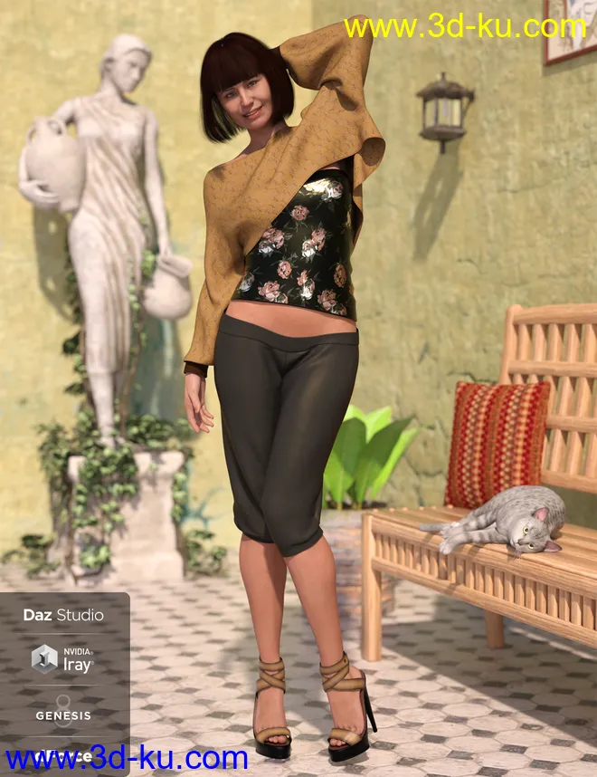 dForce Casual Chic Outfit Textures模型的图片4